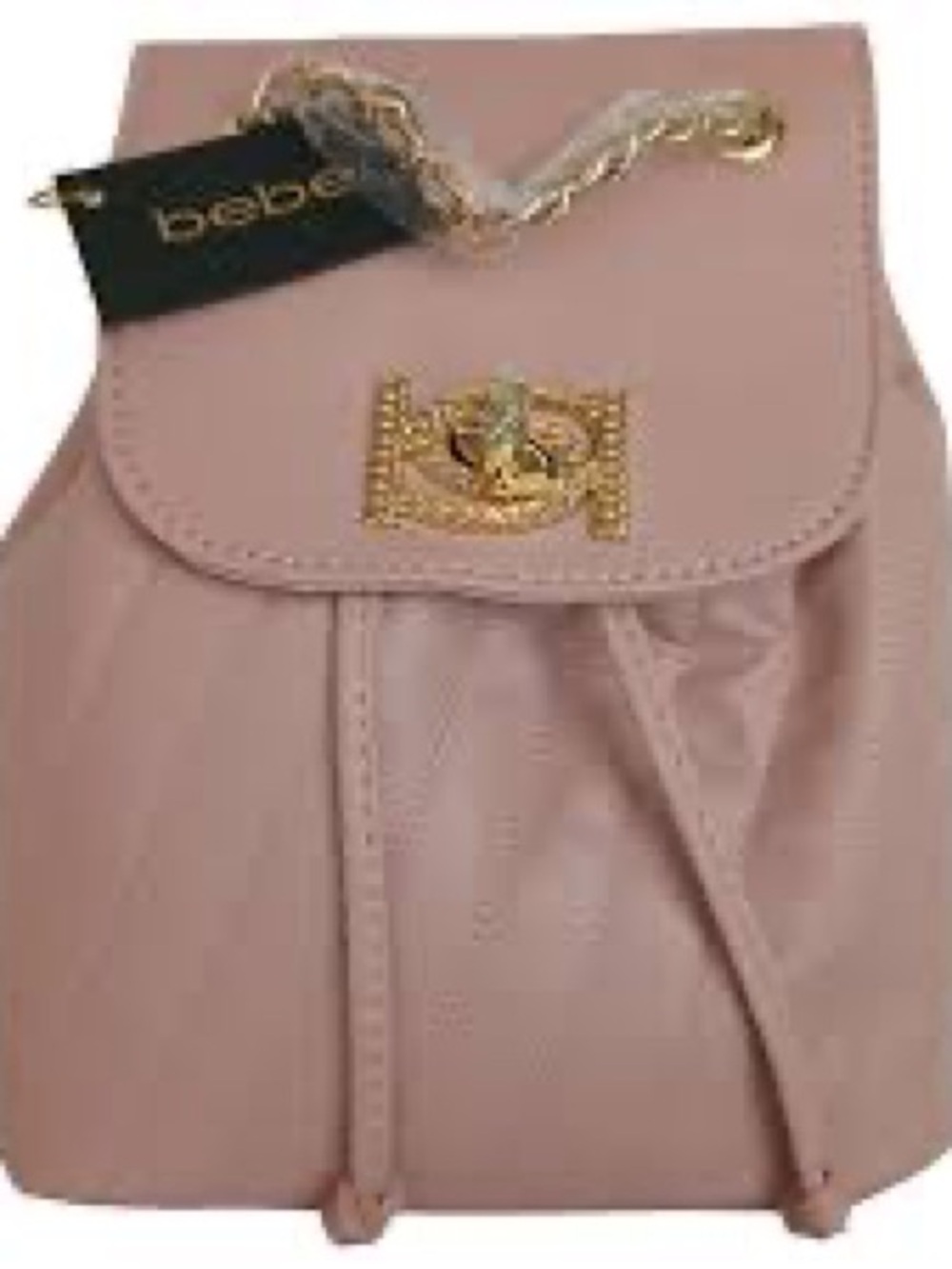 Quilted Pink Mini Backpack with Gold Hardware